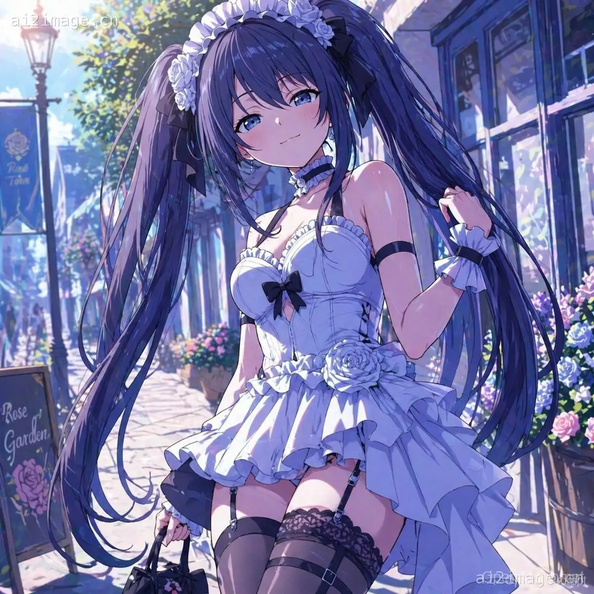花街上的优雅动漫少女