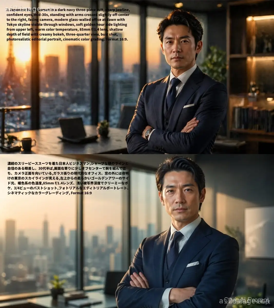 双语提示词对比人像