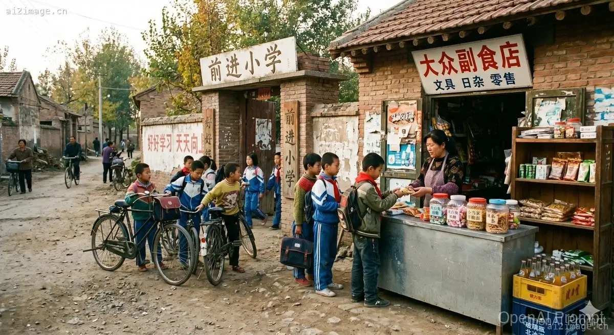 1998 年乡村小学校门小卖部照片