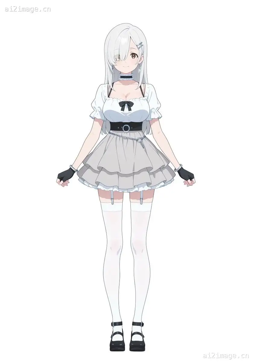 全身银发动漫少女设计