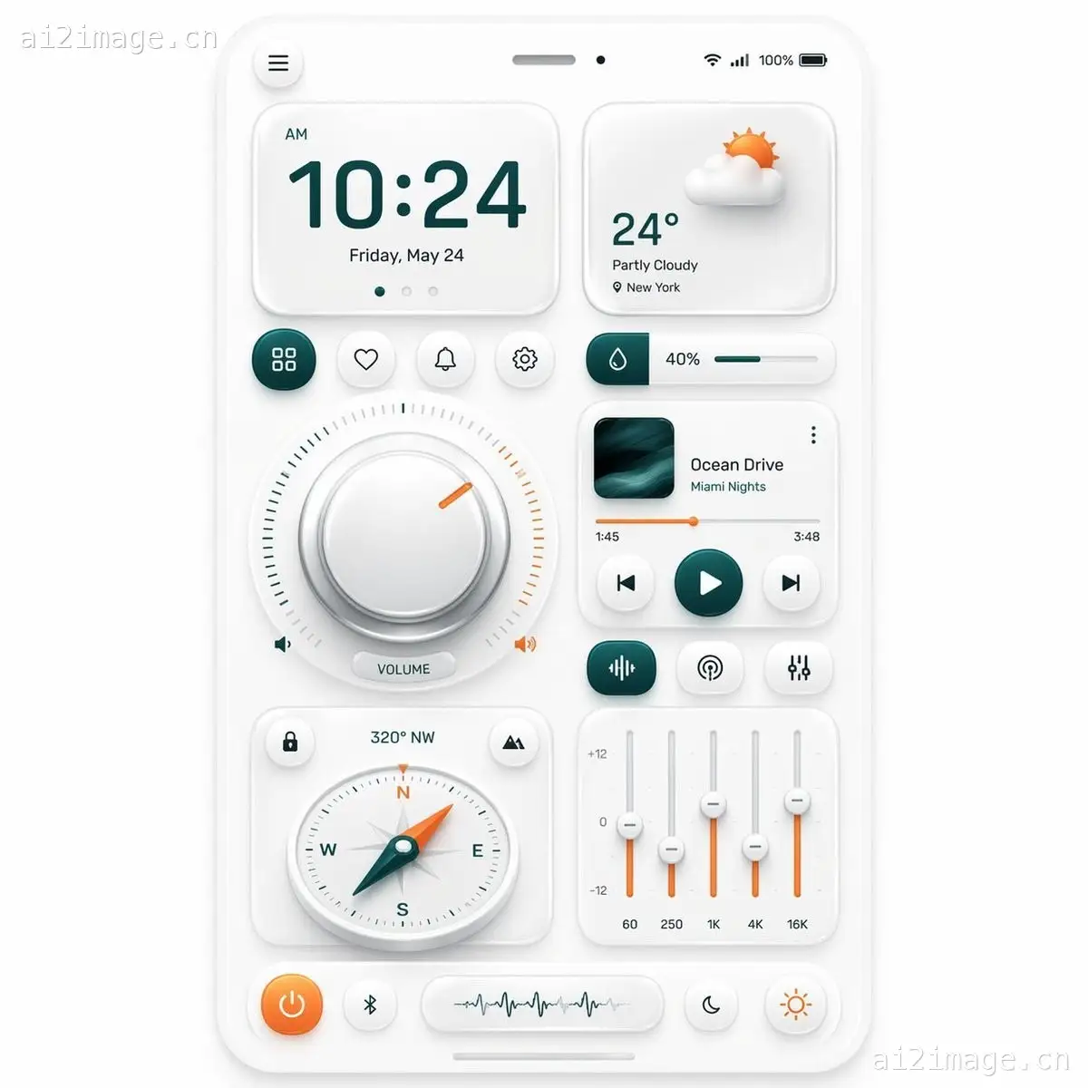 新拟态移动端仪表盘 UI