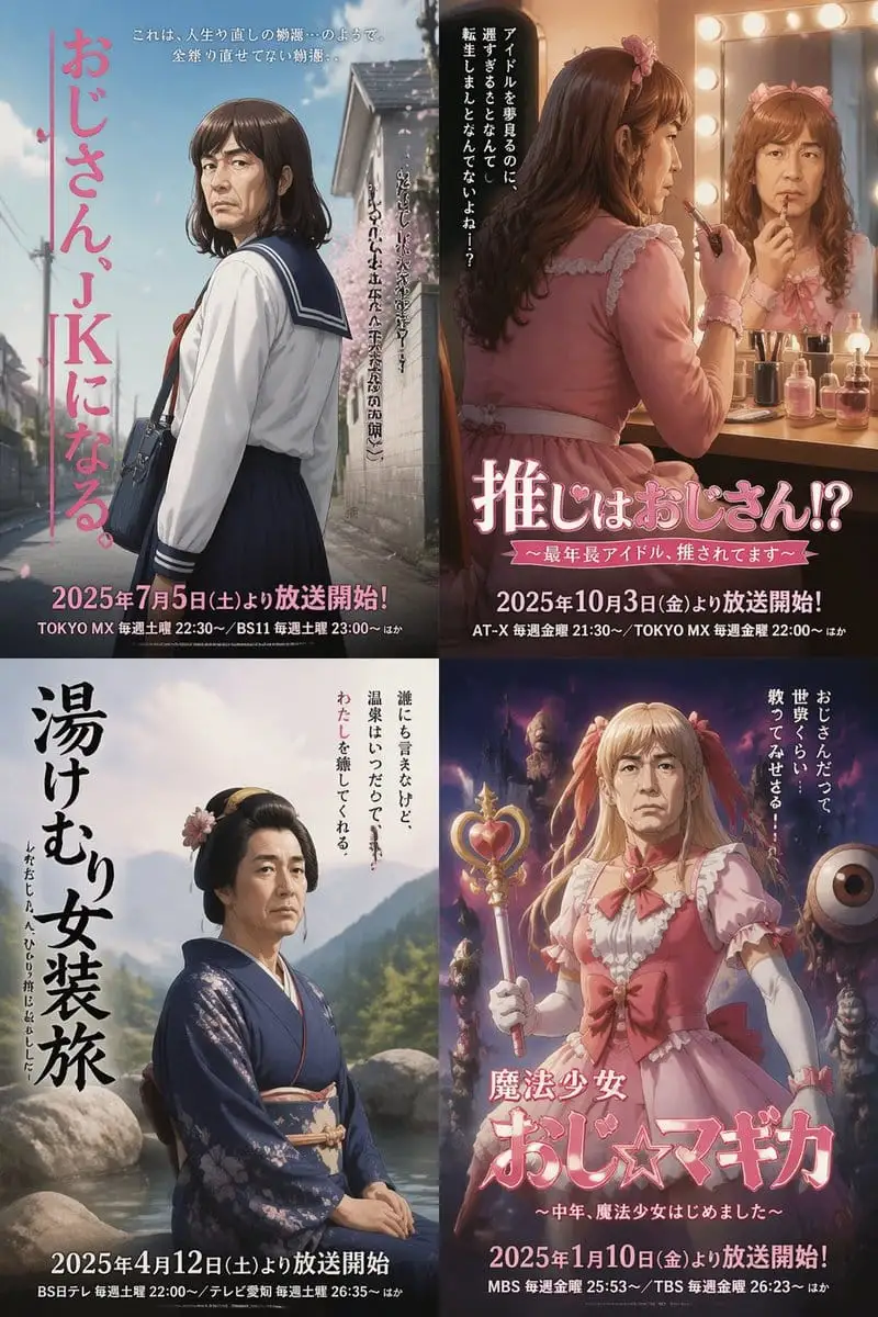 日本大叔恶搞海报:中年变身剧场