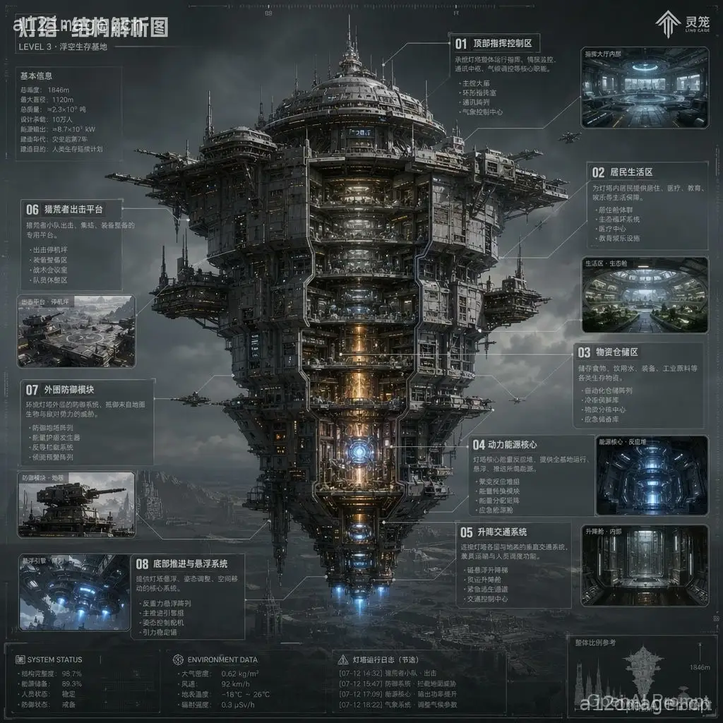 科幻灯塔结构解析图