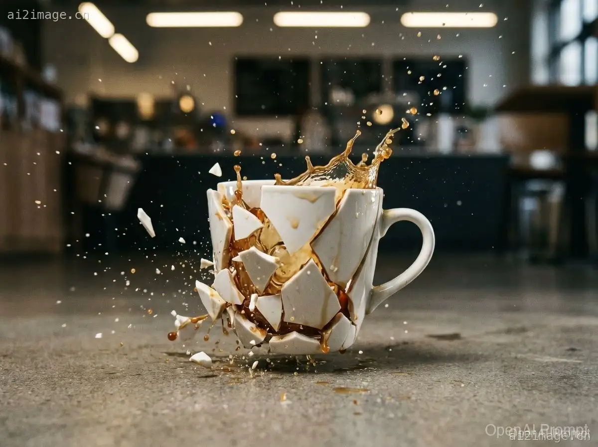 高速破碎咖啡杯
