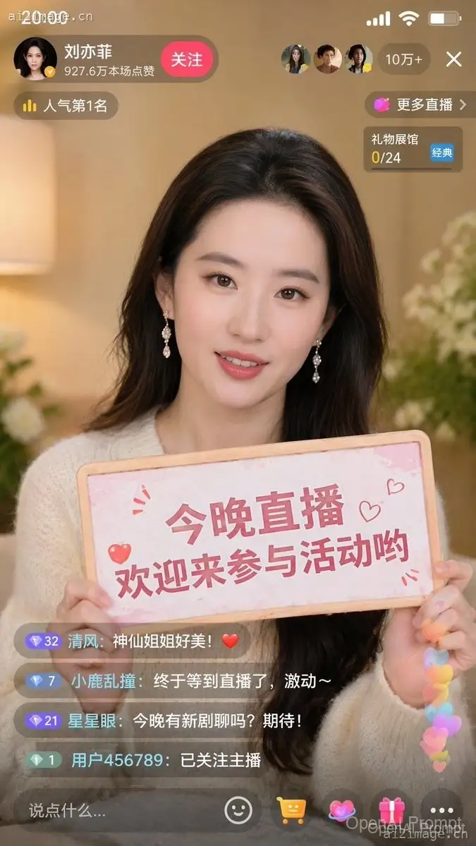 与名人的直播截图