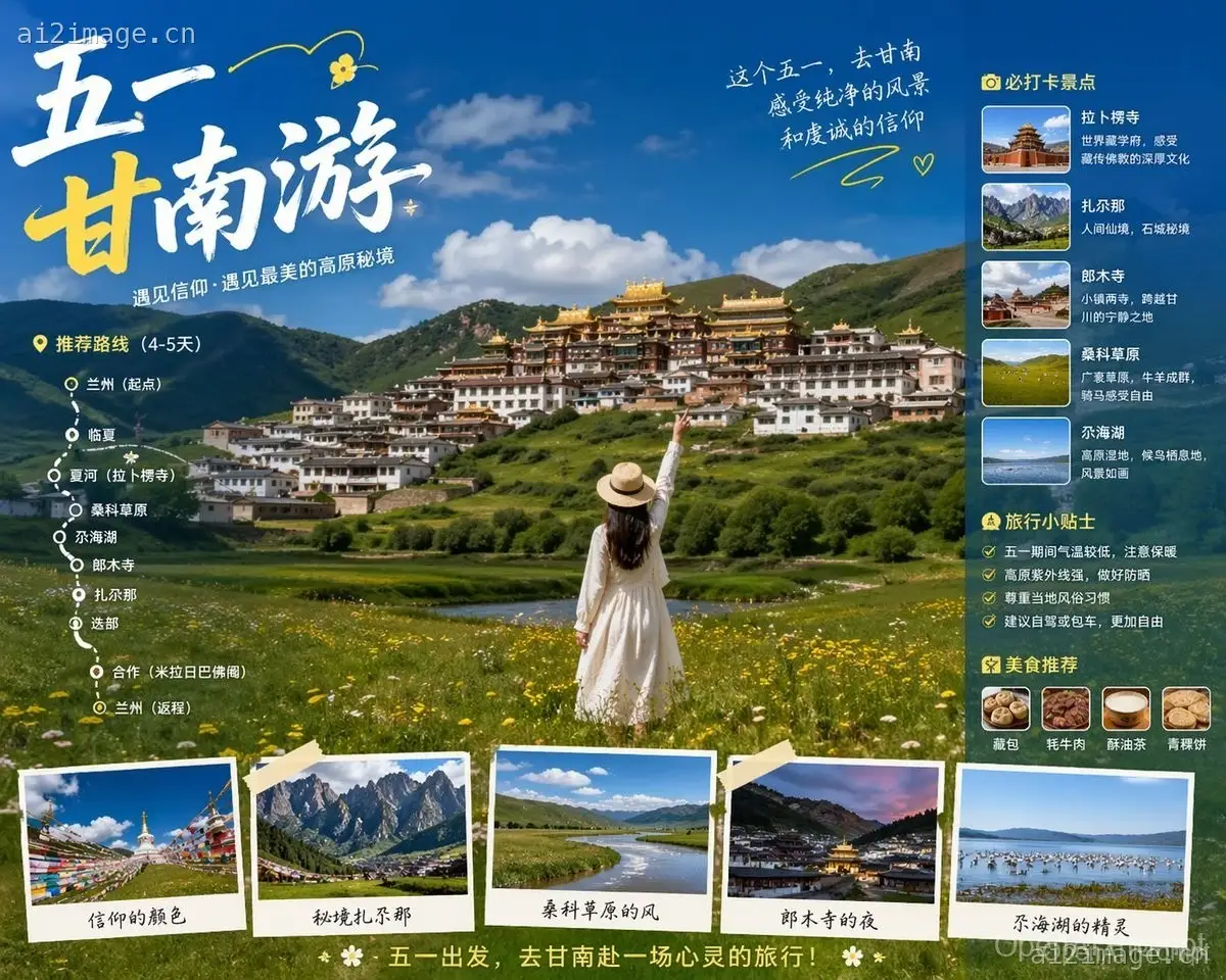 甘南黄金周旅行海报