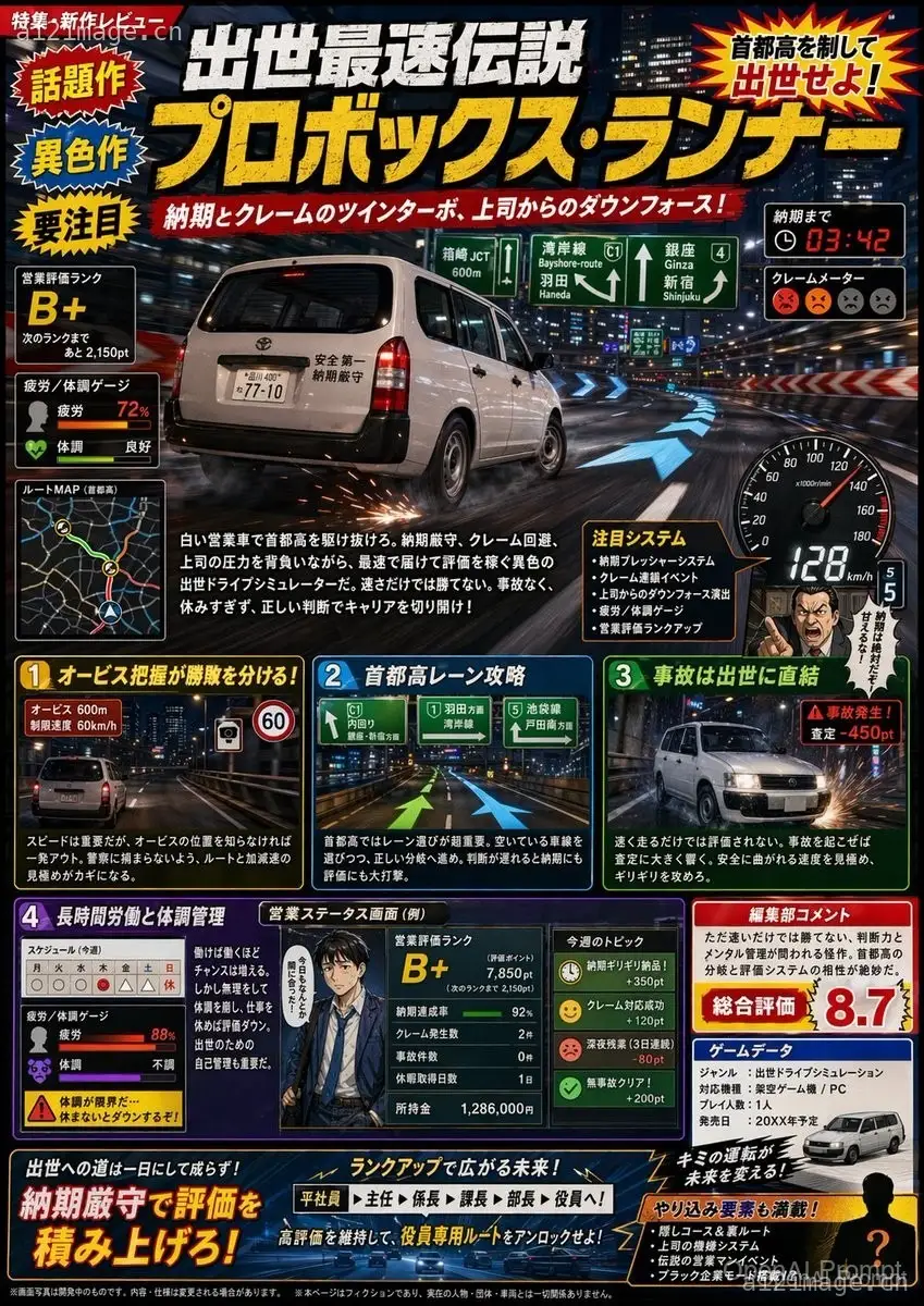 虚构日本驾驶游戏杂志页面