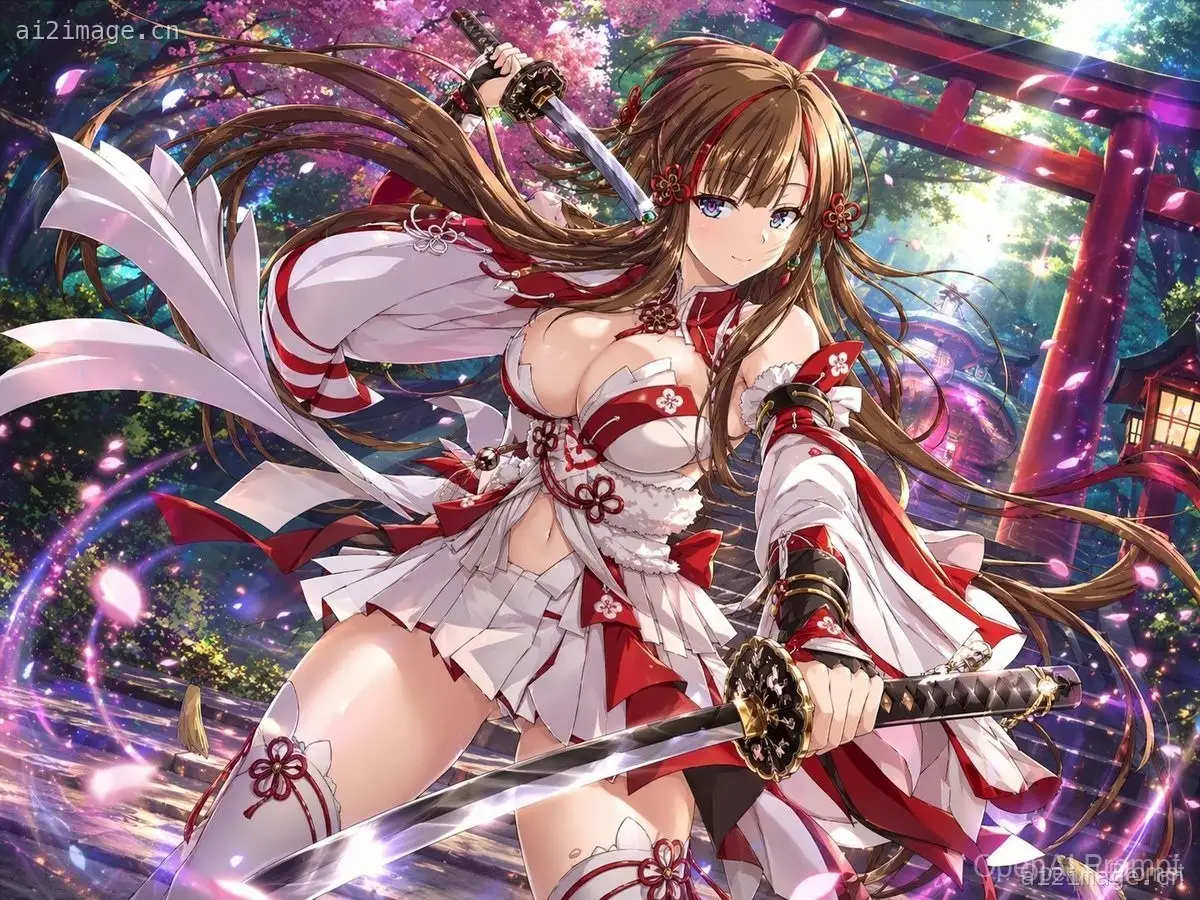 动漫巫女双刀流