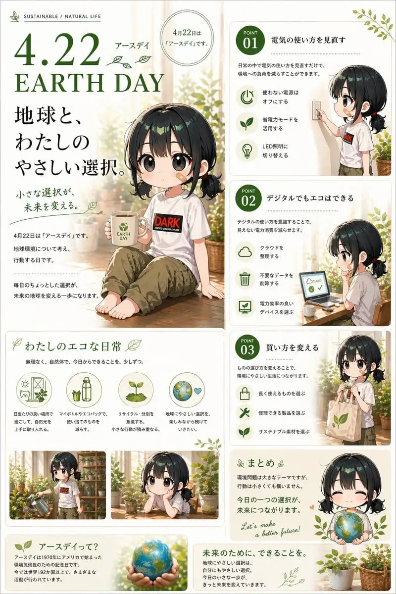 日式地球日动漫海报:生态女孩的温和日常