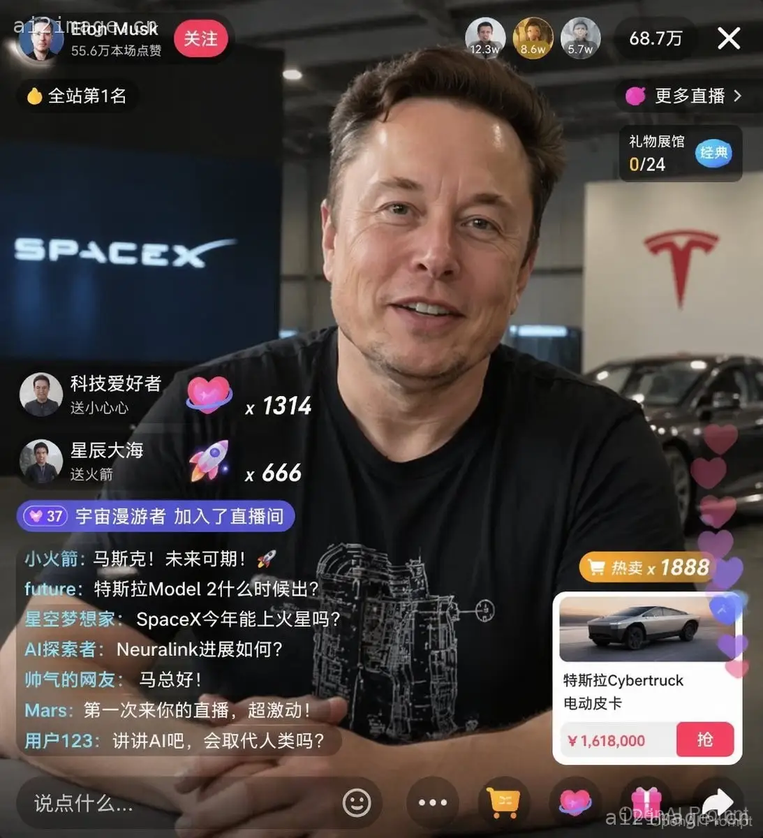 电商直播 UI 样机