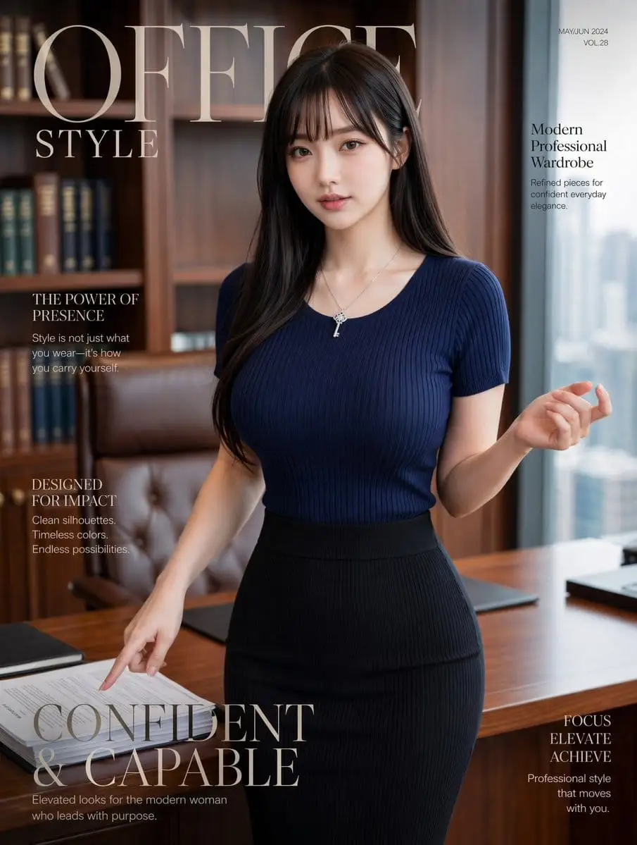 职场风尚杂志封面 | 自信女高管AI时尚大片