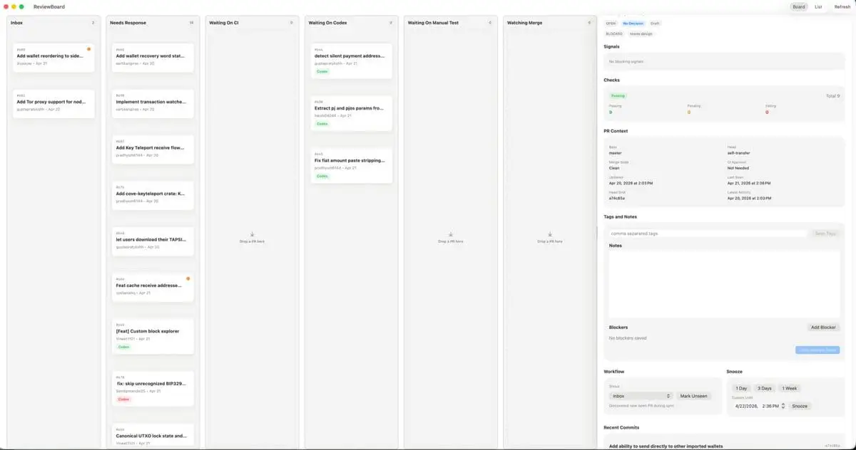 MacOS 看板评审应用 UI 设计稿