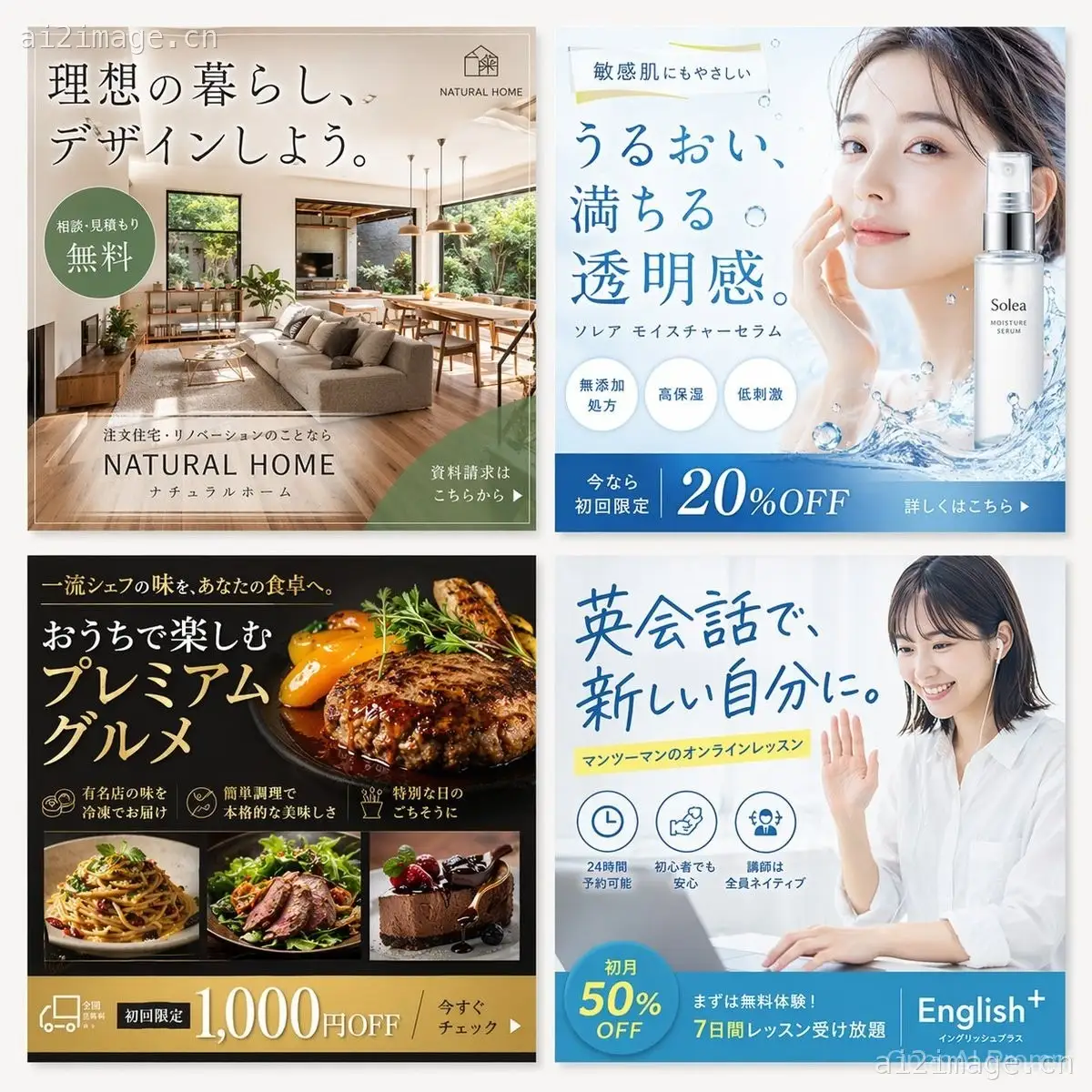 2x2 日本网页横幅广告网格