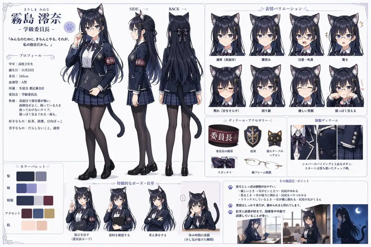 猫耳学生会长:动漫角色设定资料集