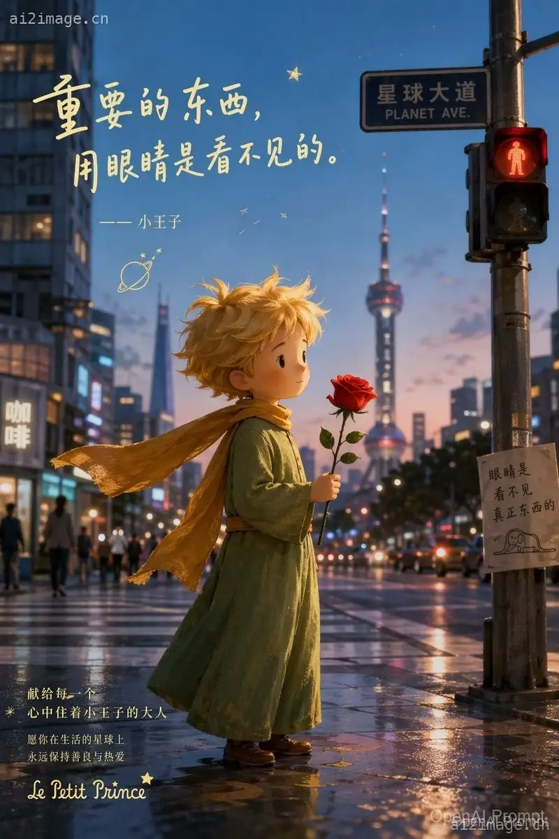 小王子上海雨中海报