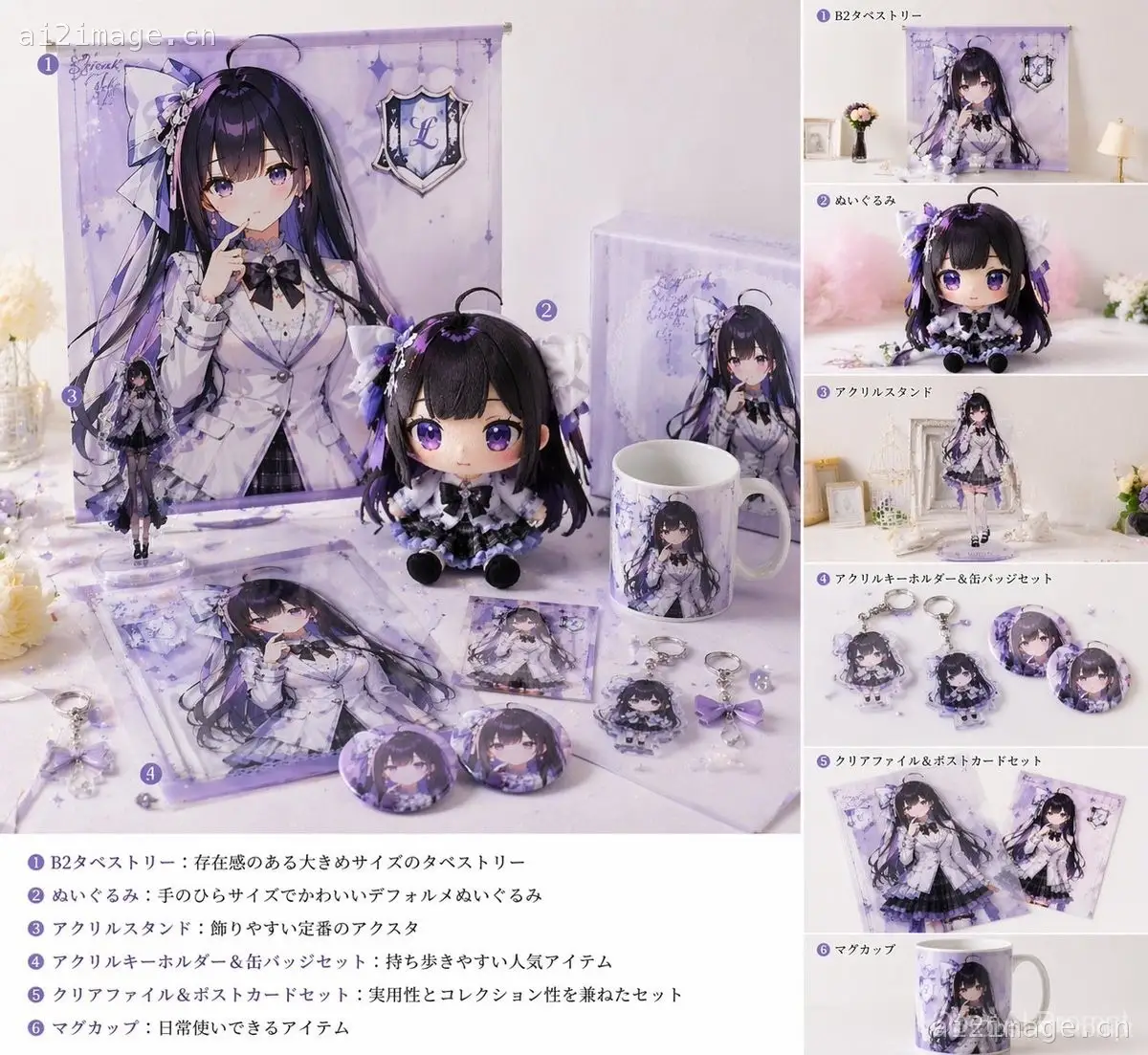 逼真的 VTuber 周边商品样机