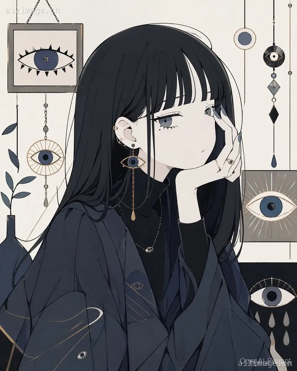 神秘眼眸主题动漫肖像