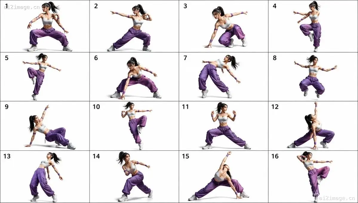 16 种姿势舞蹈格斗参考图