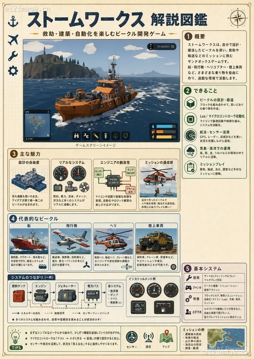 日文版 Stormworks 指南信息图