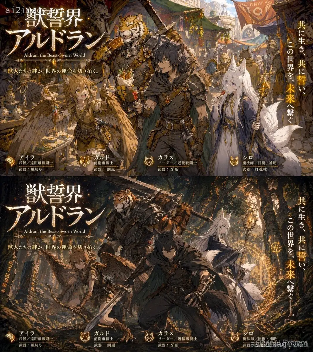 双联画幅 RPG 概念艺术