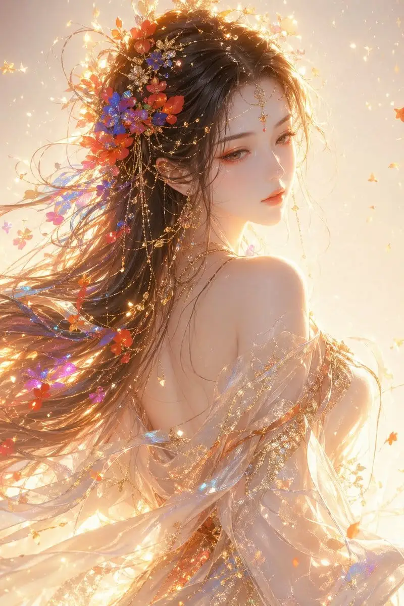 东方奇幻女神肖像:空灵神圣的CG插画