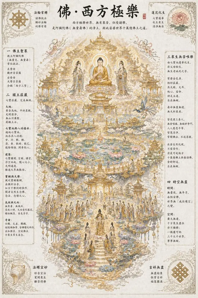 空灵佛教净土场景:西方极乐世界