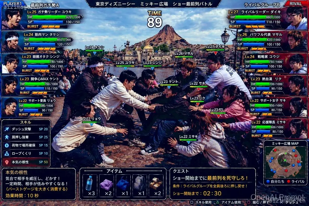 东京迪士尼海洋前排争夺战 UI