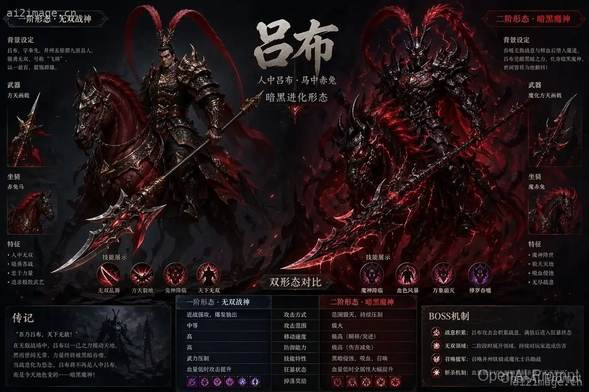 吕布游戏 Boss 双形态设计