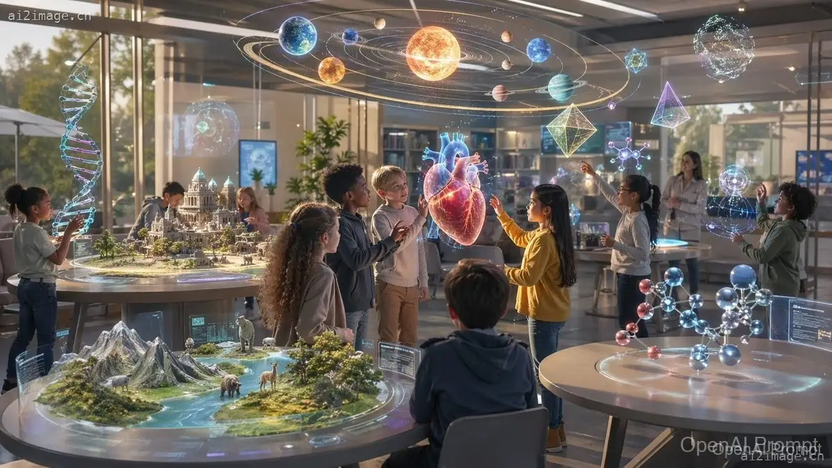 充满全息影像的未来感 STEM 教室