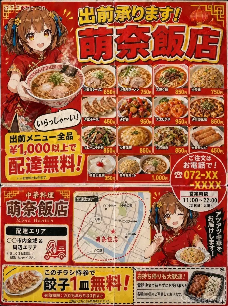 日式中餐外卖传单