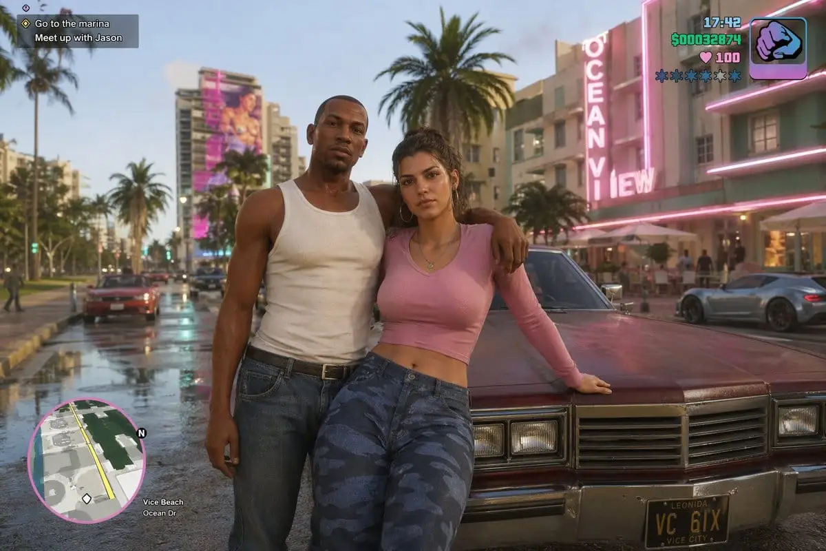 GTA 6经典角色同框:CJ与Lucia梦幻联动