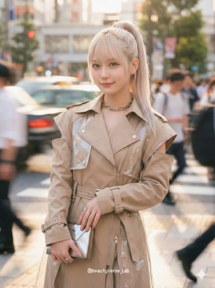 日系前卫时尚少女:都市流光中的视觉盛宴