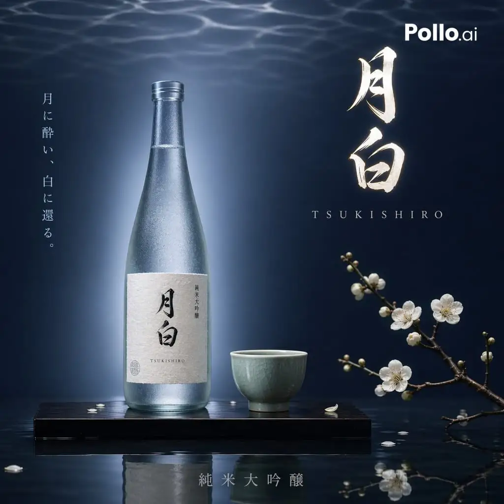高端日式清酒海报 | 月白·月光美学广告设计
