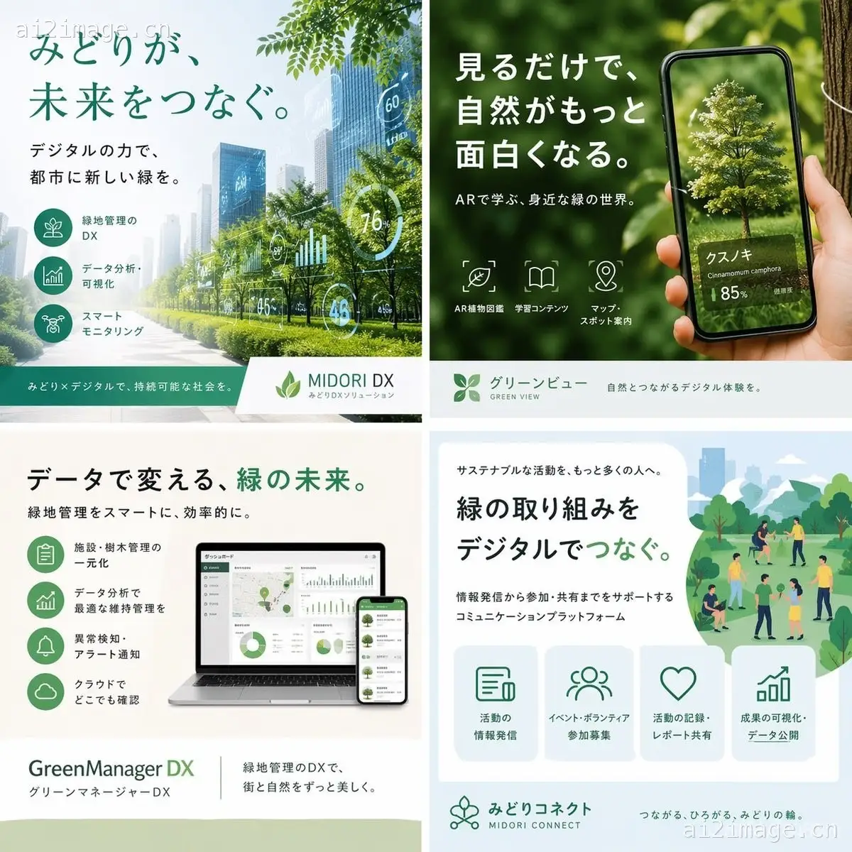 日本绿色科技宣传拼贴画