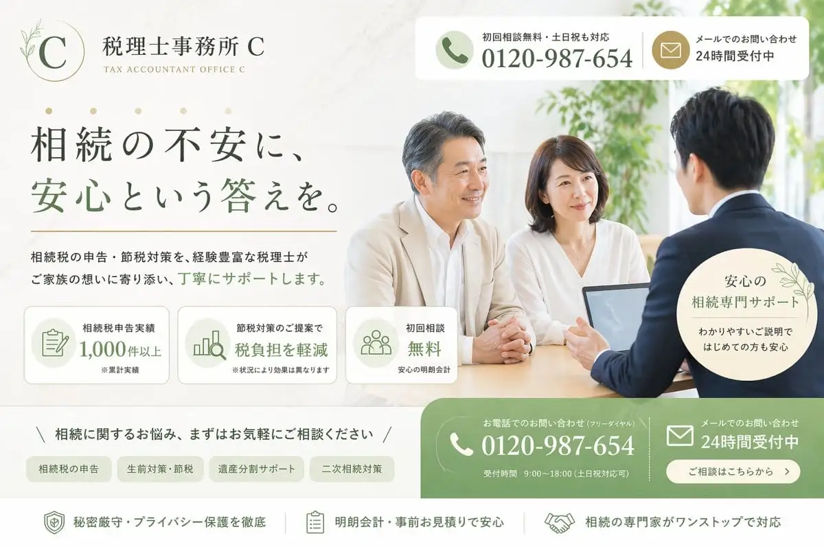 日本遗产税LP首屏设计 | 高端税务事务所视觉呈现