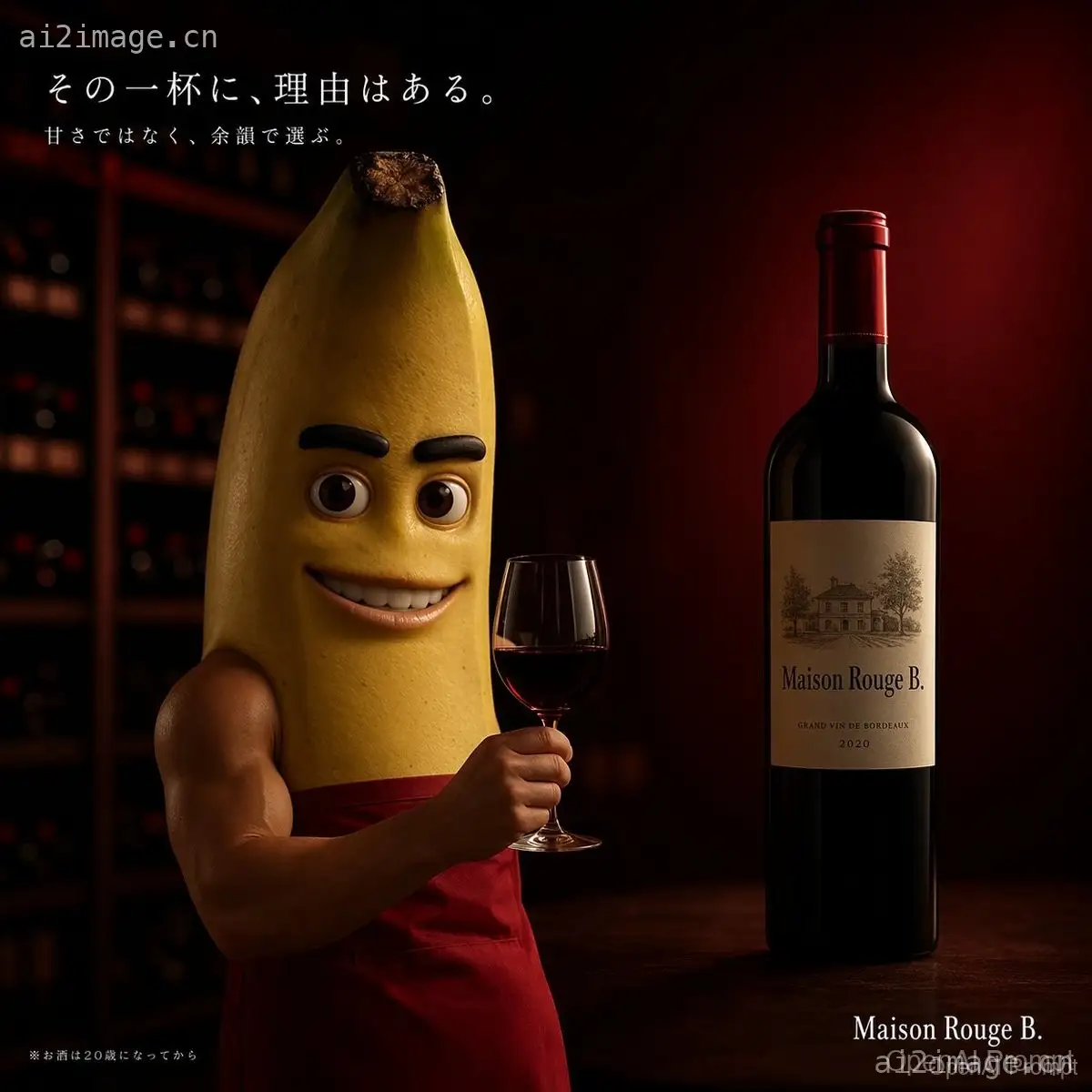 电影感香蕉红酒广告
