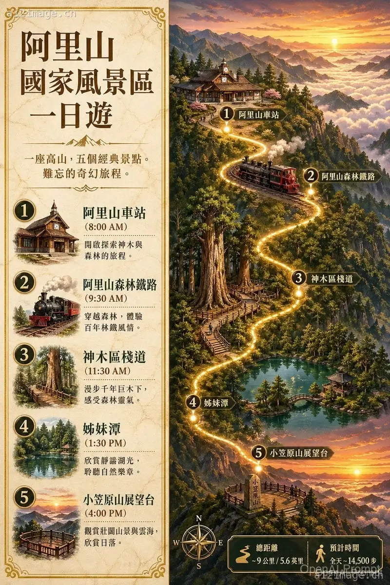 阿里山一日游旅行海报