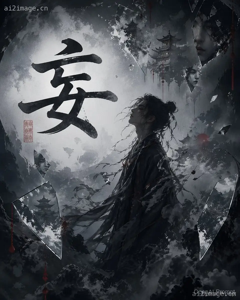 中式书法暗黑奇幻海报
