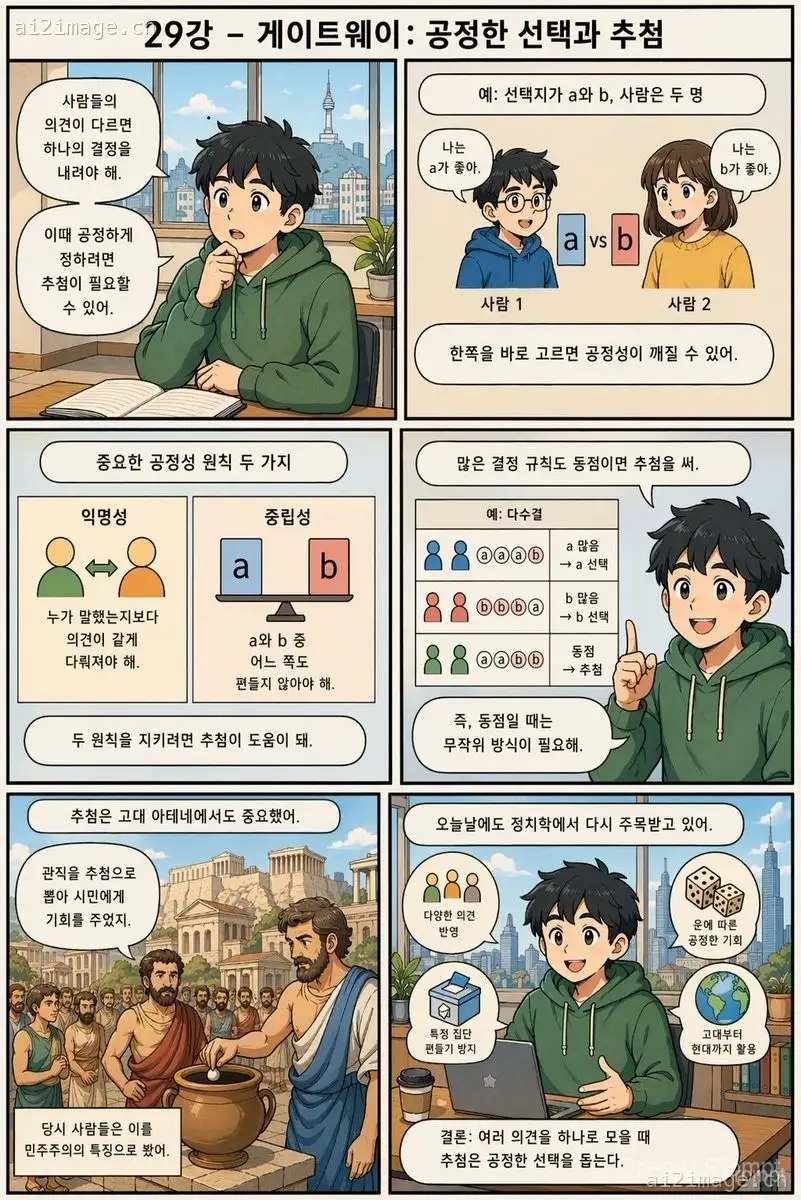 关于公平选择的韩语信息图