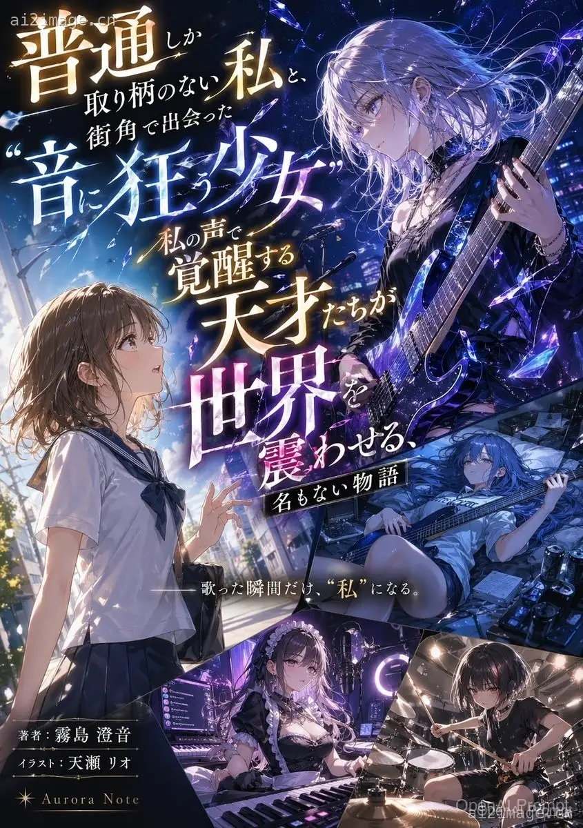 Light Novel Cover with Multi-Character Band Layout
