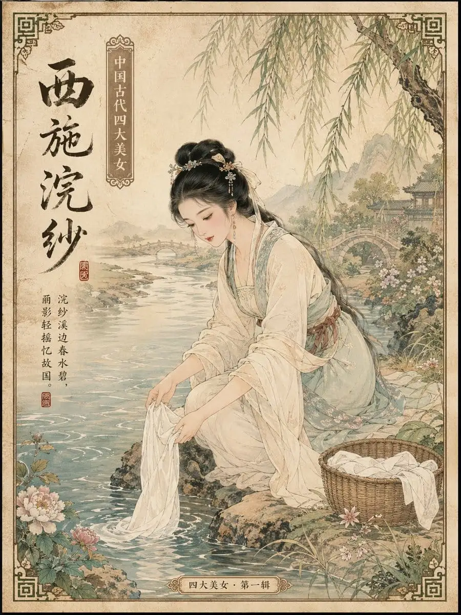四大国色天香|古风明信片一键生成