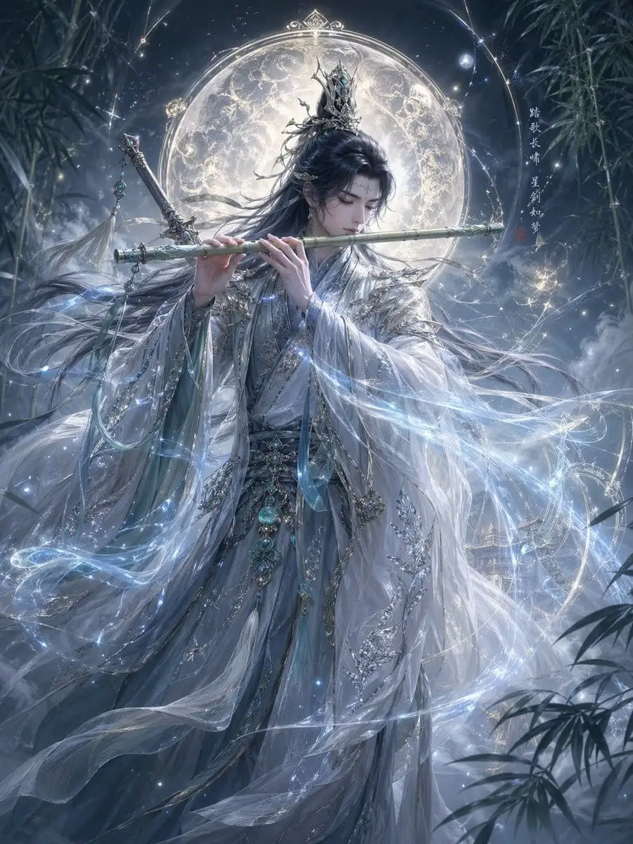 东方幻想史诗:仙侠角色CG概念插画生成器