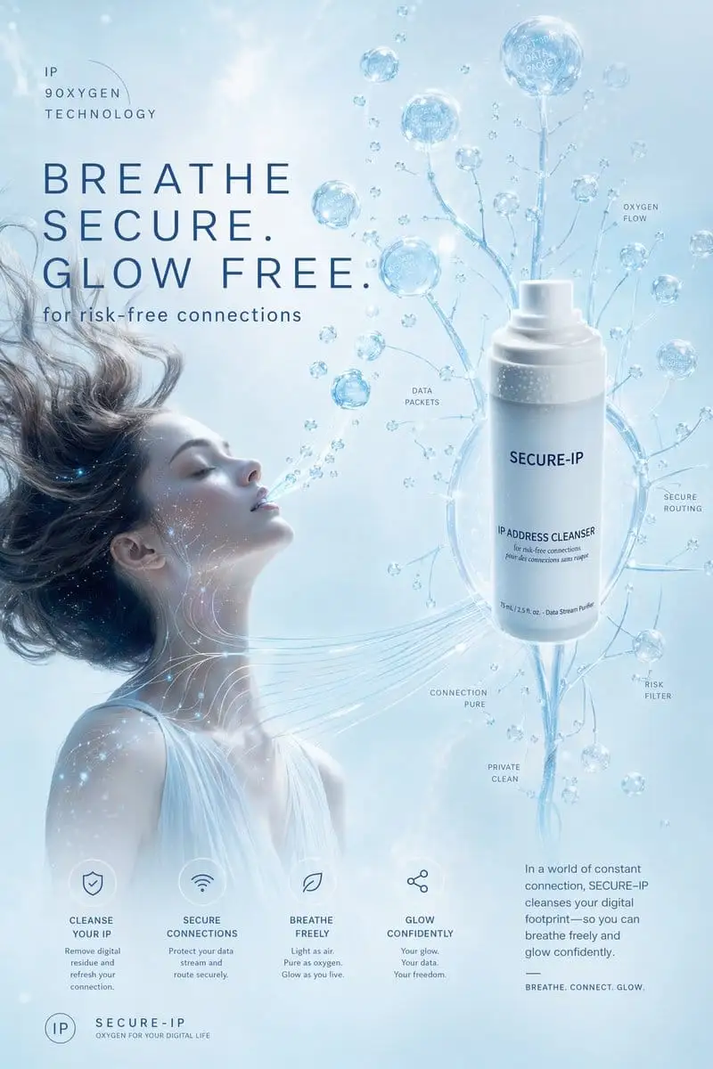 未来感SECURE-IP数字净化奢华广告海报