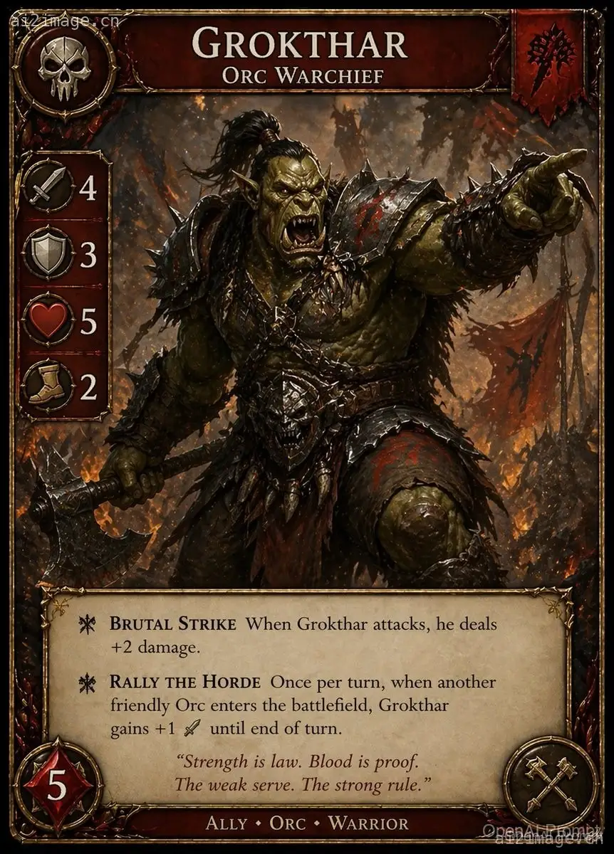 暗黑奇幻兽人战争领袖 TCG 卡牌