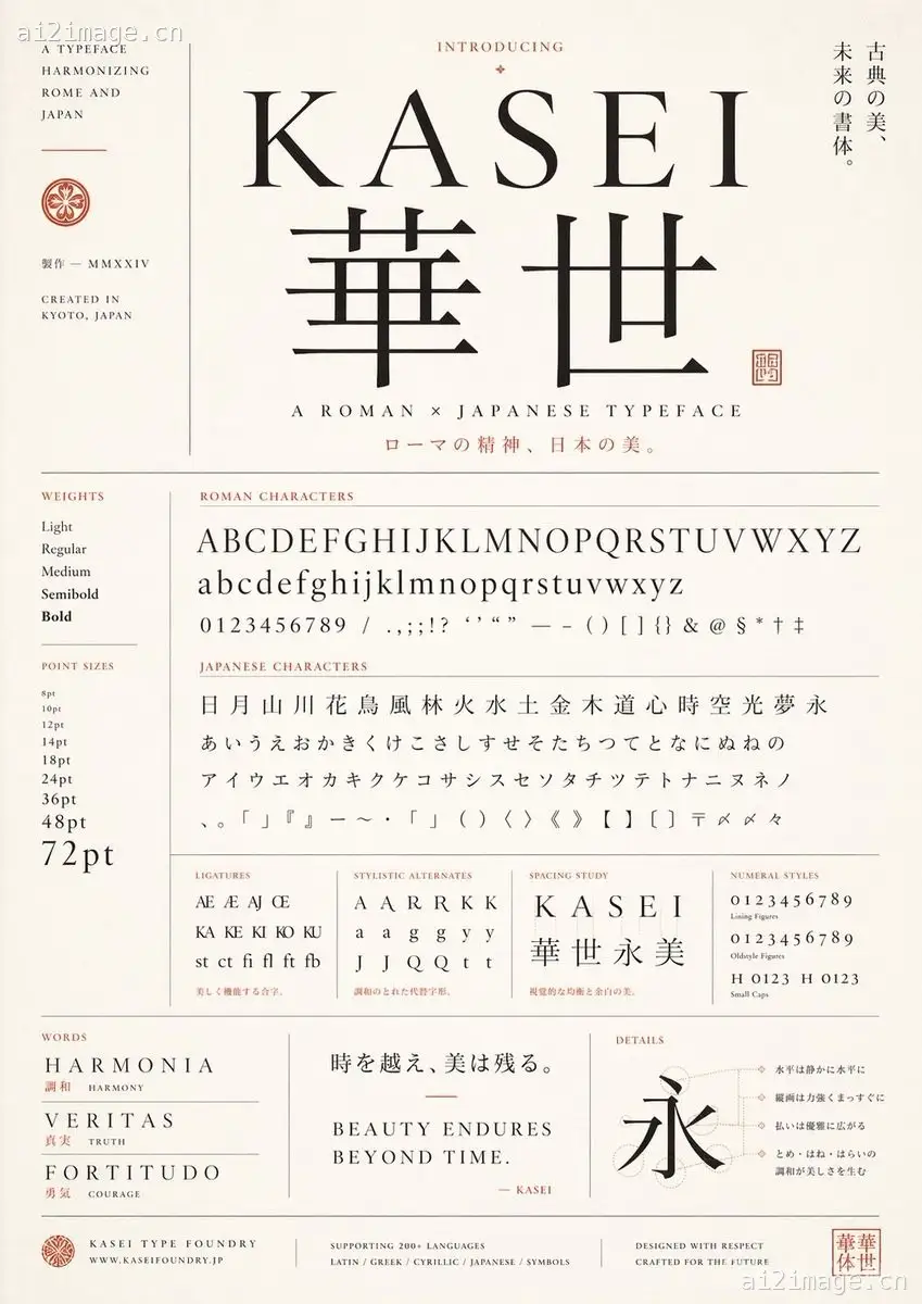 日式罗马字体样本海报
