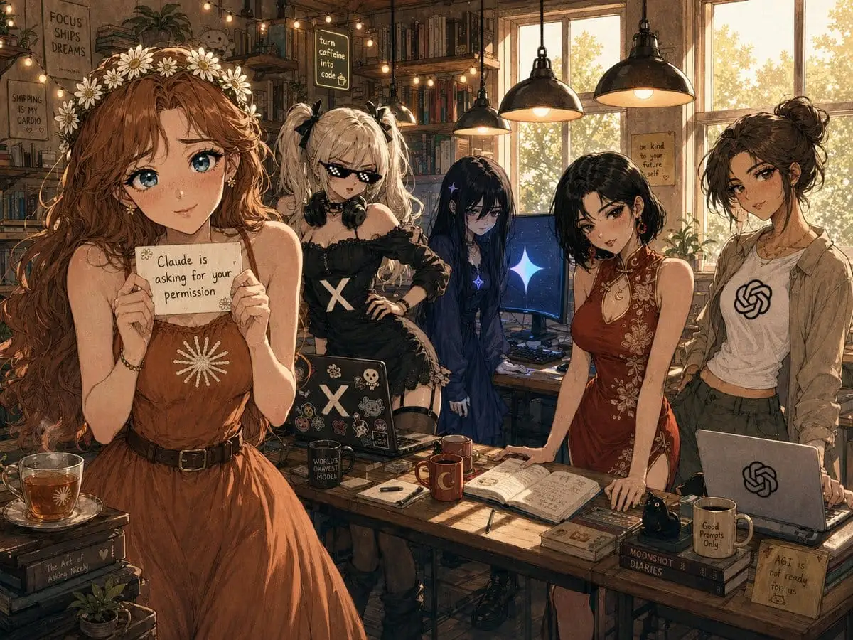 Cozy AI工作室合影:动漫风团队插画生成