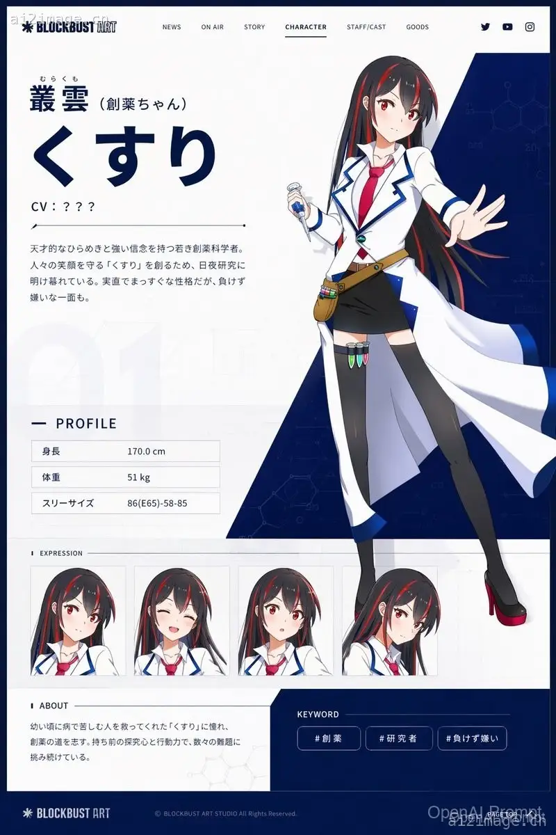 动漫角色资料网页设计模板