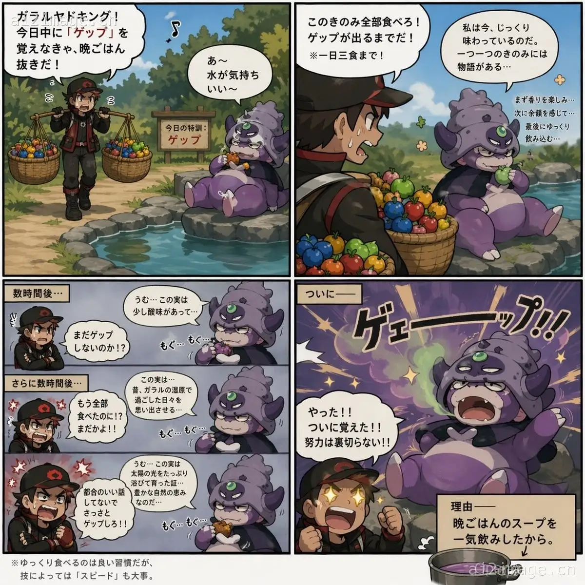 伽勒尔呆呆王学习“打嗝”