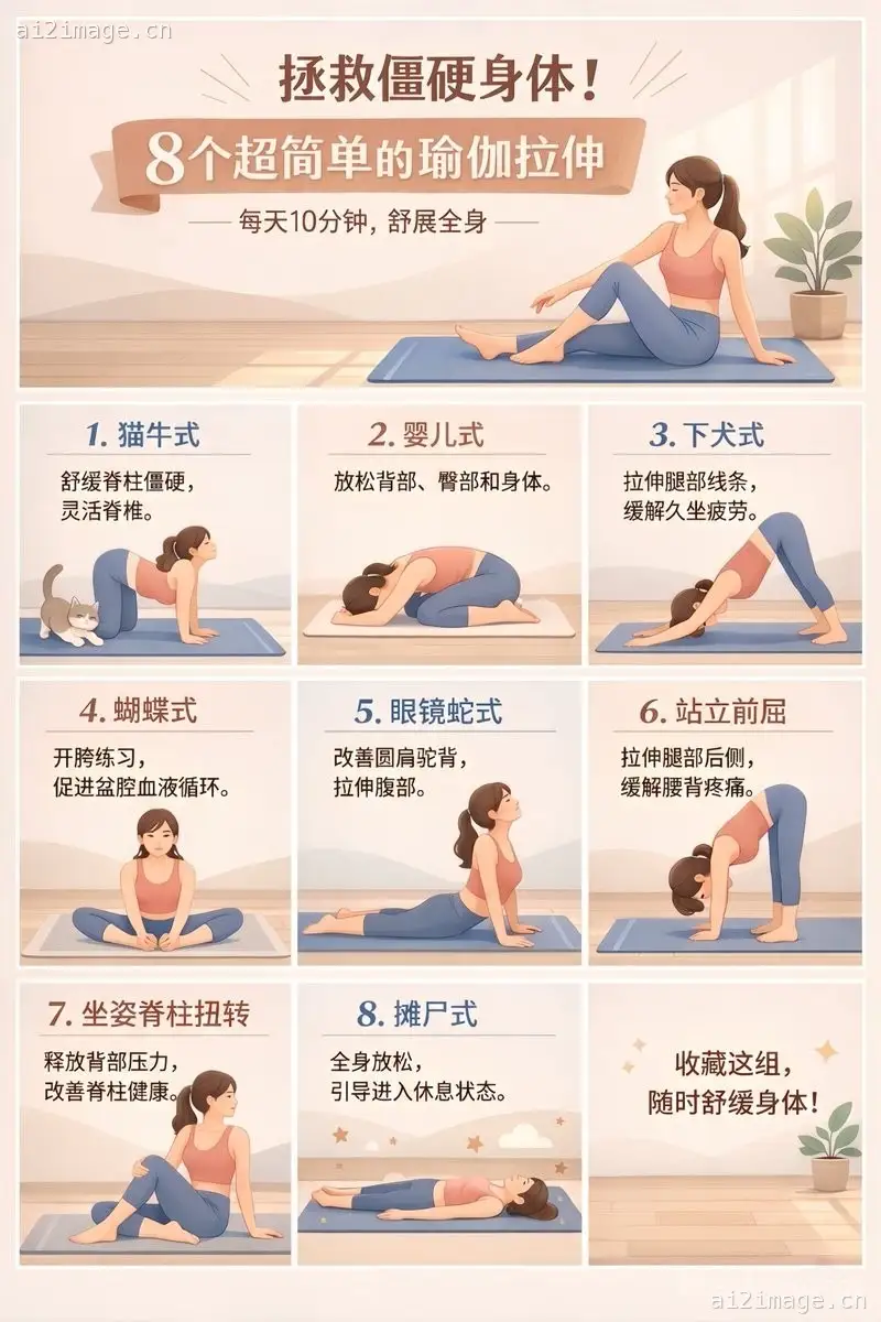 9-Panel Yoga Infographic Poster