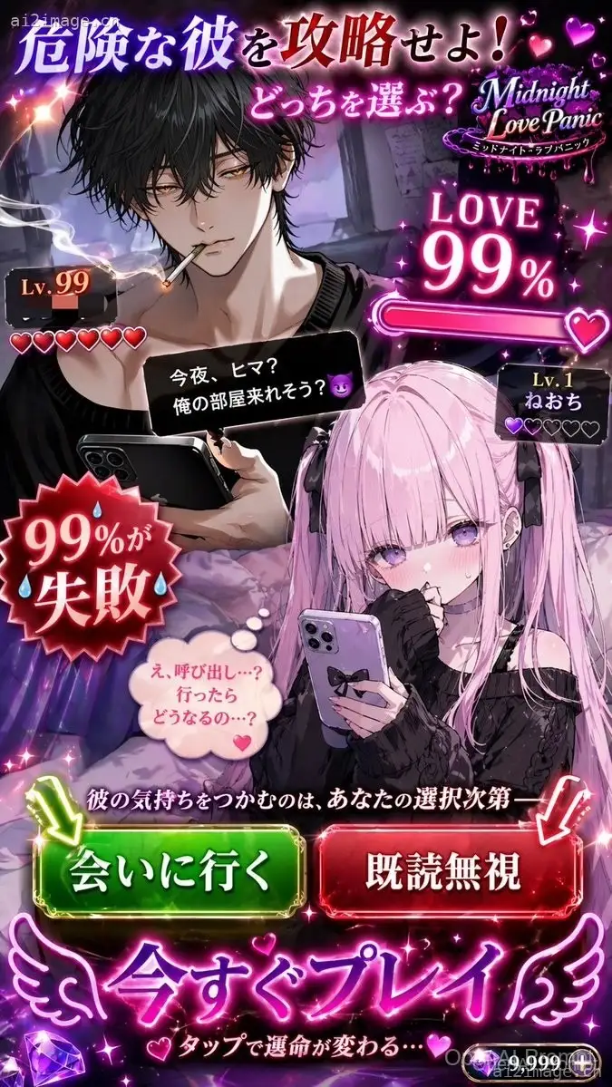 Otome Game Choice Ad Mockup